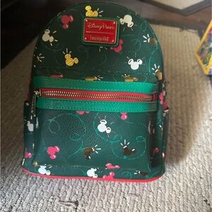 Disney Green and Red Holiday Mini Backpack